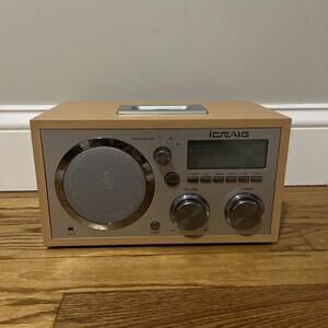 Alarm Clock Radio ICraig CMA3036 iPad Docking Station Beige (Missing Dock Port)